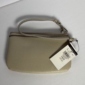 Wilson leather wristlet light taupe NWT